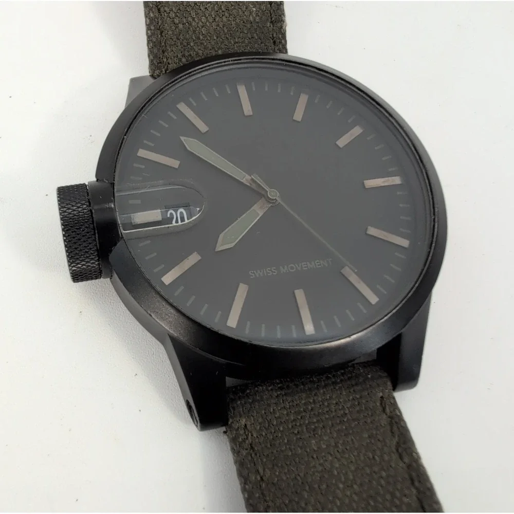 Nixon The Chronicle SS 100M Magnified Swiss Movement Wrist‎ Watch Green Band